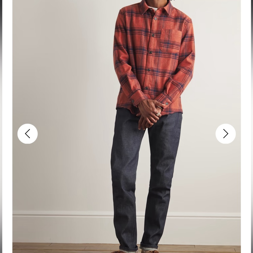APC 🔥 Trek Checked Cotton Wool Flannel Button Down Shirt Sz M